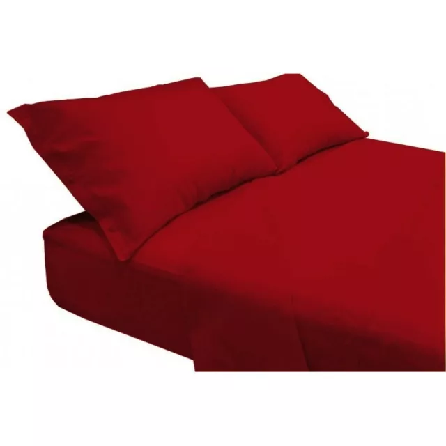 Plein Drap De Lit, Draps De Couleur Unie Rouge Feu