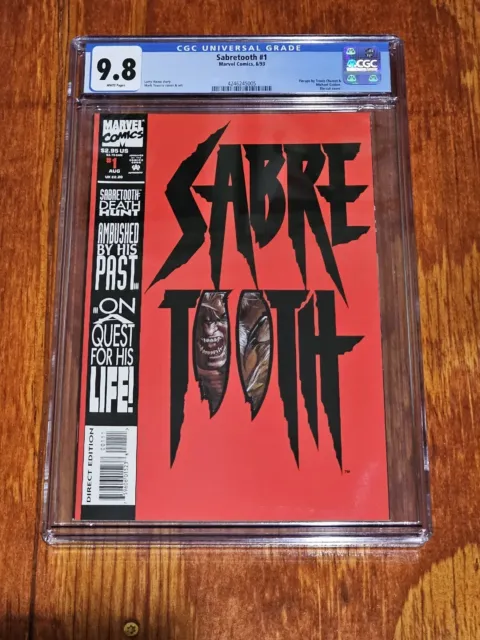 SABRETOOTH #1 CGC 9.8 1993 +DIE-CUT COVER+ White Pages