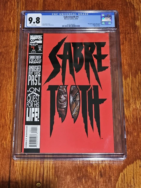 SABRETOOTH #1 CGC 9.8 1993 +DIE-CUT COVER+ White Pages
