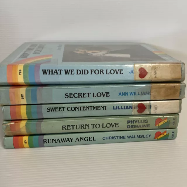 Vintage Rainbow Romance: Bulk Lot 5x Hardcover- Love & Romance 1980’s Ex Library