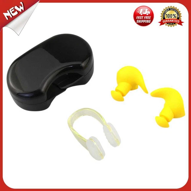 es Soft Silicone Swimming Earplugs Nose Clip Set Soundproof Ear Plugs (Yellow)