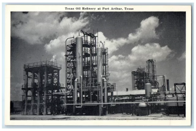 c1940 Texas Oil Refinery Exterior Building Factory Port Arthur Texas TX Postcard