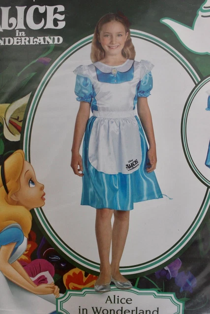 Costume Alice nel Paese delle Meraviglie Disney Fantasy Abito Età 8 9 10