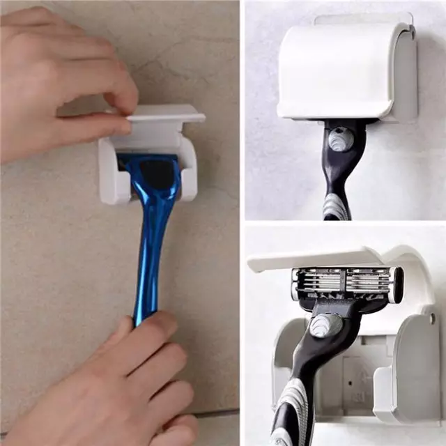 Mens Razor Shaver Hanger Holder Rack Storage Mount Wall Bathroom Accessories FI