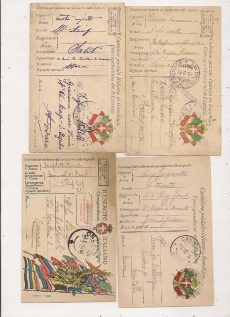 Posta Militare 1915 -1918 - Lotto 4 Franchigie Diversi Militari   Diversi Uffici