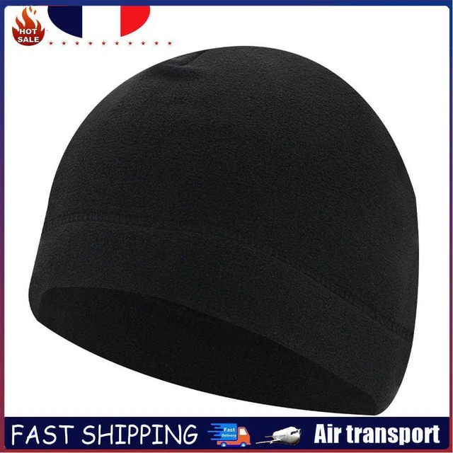 Winter Cycling Hat Fleece Warm Windproof Women Men Outdoor Ski Caps (Black)