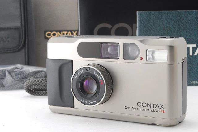 【NEAR MINT in BOX】 Contax T2 Titan Chrome 35mm Film Camera from JAPAN F54