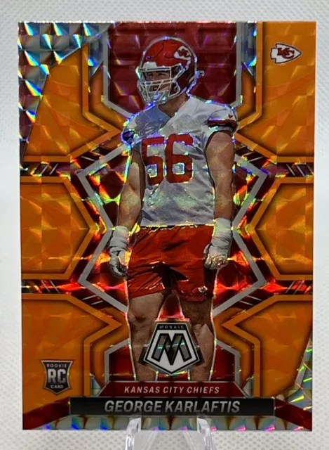 GEORGE KARLAFTIS 2022 Panini Mosaic Reactive Orange #377 Rookie RC Chiefs