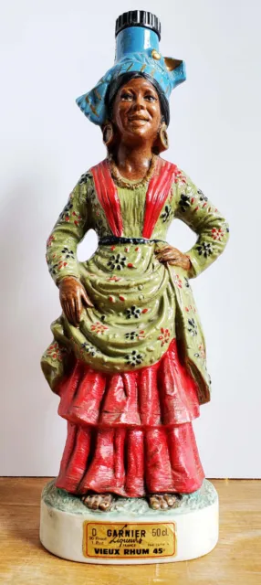 Vintage 1978 Italian KLEM Traditonal Jamaican Woman Garnier Vieux Rhum Decanter