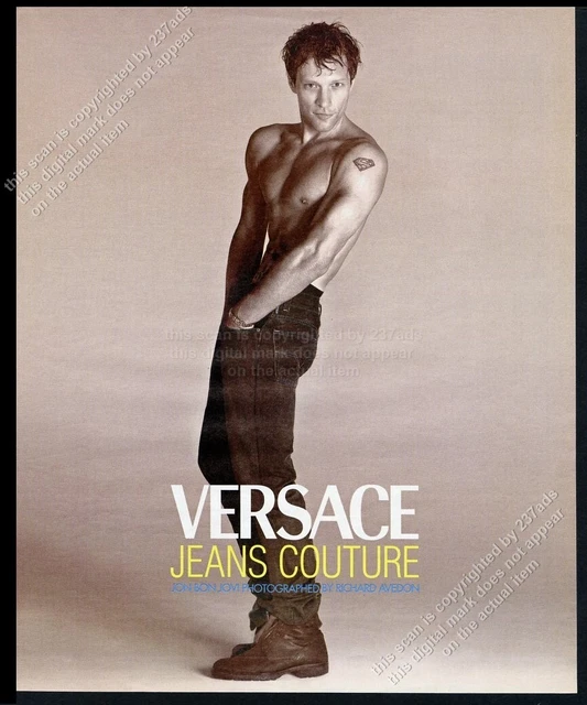 1997 Jon Bon Jovi photo by Richard Avedon Versace Jeans fashion vintage print ad