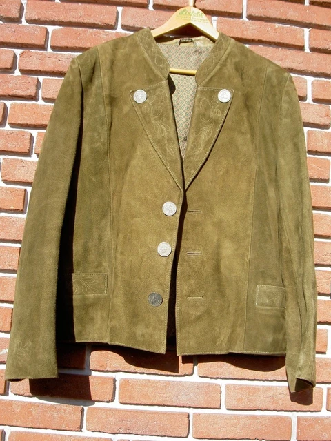 Trachtenlederjacke , Lederjanker mit Lederhose und Hosenträger Gr.50 Oktoberfest