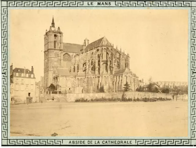 France, le Mans, abside de la cathédrale Vintage albumen print  Tirage albumin