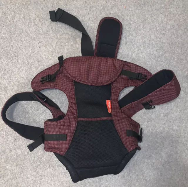 FISHER PRICE BABY CARRIER 4 - 36 MONTHS WEIGHT 3.5 - 15KG Red / Burgundy & Black