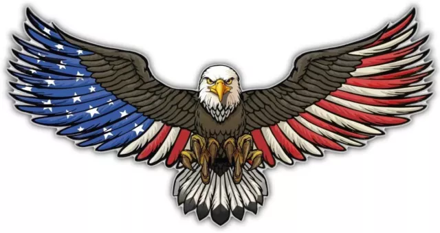 American Flag Bald Eagle Usa Made Decal Sticker 3M Truck Vehicle Window Wall Car