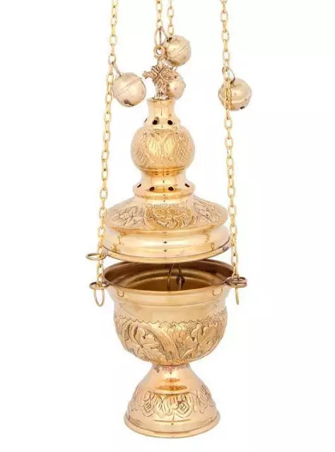 Quality Brass Greek Russian Orthodox Christian Church Liturgical Thurible Censer