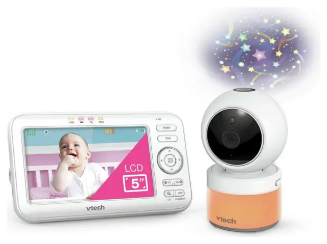 VTech 5 Inch VM5463 Pan Tilt Video Monitor With Night Light And Projection