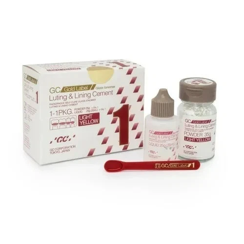 10 Pack GC Gold Label 1 Glass Ionnomer Luting & Lining Cemennt Large Pack 35gm