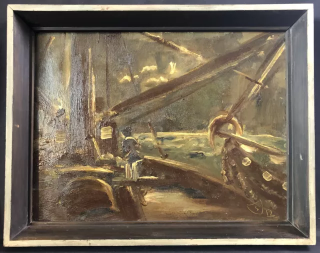 Friedrich Hartmann (1912-2000) "Krabbenkutter", 1953, 52x41 cm, Öl auf Hartfaser