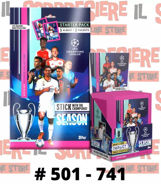 Topps Uefa Champions League 2023-24 2024 Figurine Stickers A Scelta # 501 - 741