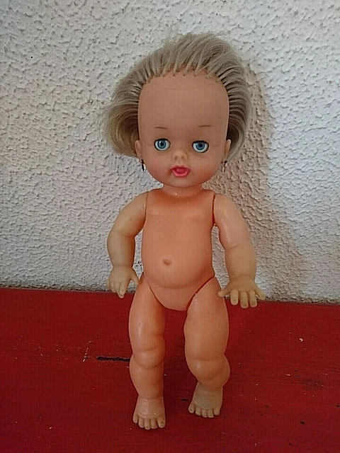 Grande Poupée Ancienne Bella 60 Cm, Bouche Fermée, Yeux Dormeurs, état D'occasion