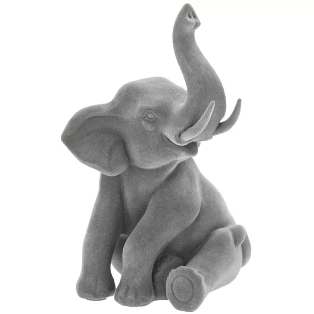 Grey Velvet/velour sitting elephant decorative home décor ornaments/sculptures