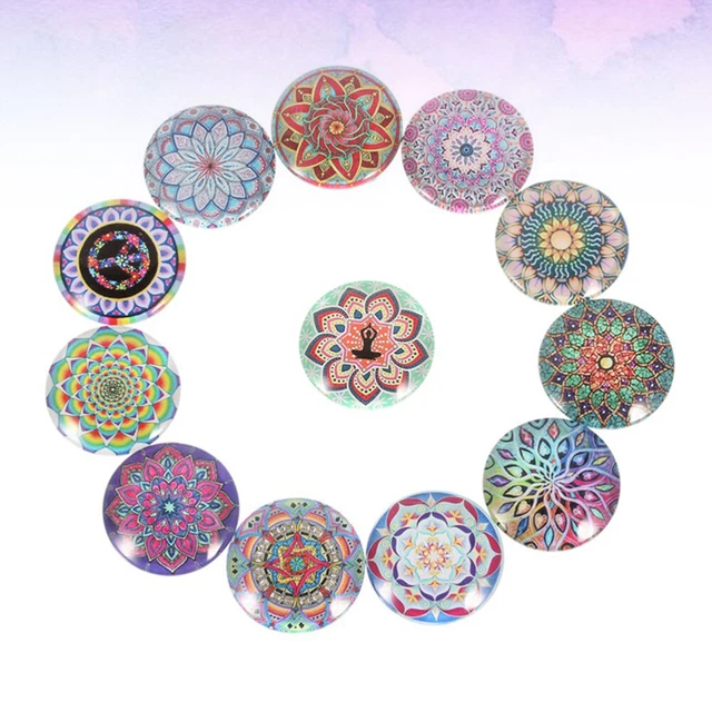 20 PCS Necklace Pendant Charms Diamond Pendant Round Glass Rabbit 2