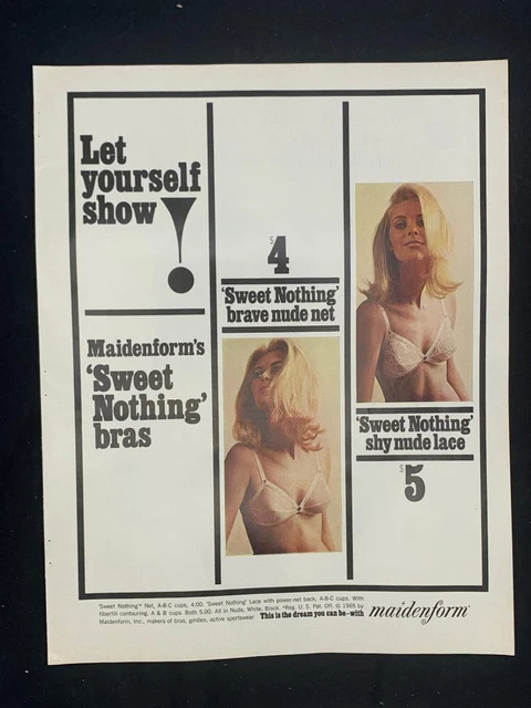 Magazine Ad* - 1965 - Maidenform Brassieres - "Sweet-Nothing"