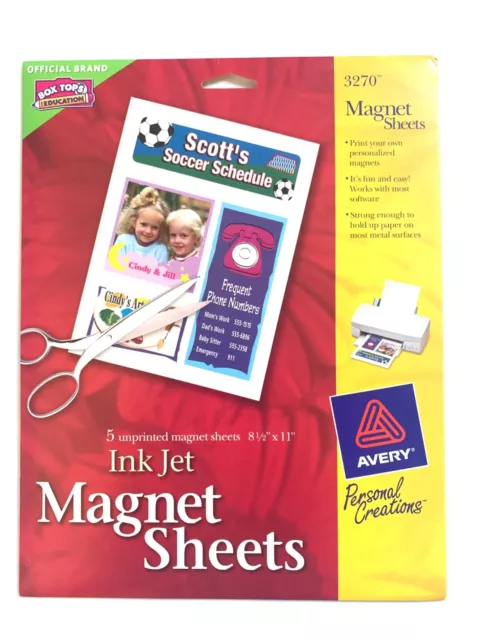 Avery Ink Jet 5 Magnetic Sheets Magnet 3270 8.5x11