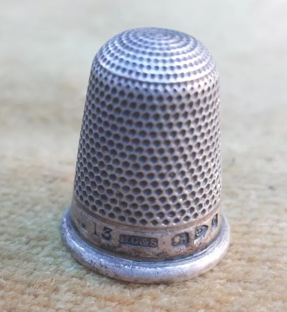 Superb 1897 H.G.&S. Victorian Silver THIMBLE ~ Hallmarked Chester ~  Size 13 ~