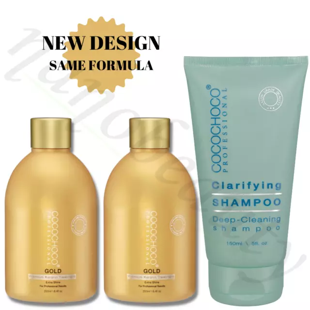 Cococo Gold Brasilianisches Keratin Behandlung Blästtrockenes Haar Glätten 500Ml + Sh