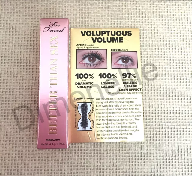 NEW SEALED BOX Doll Travel Size Too Faced Mascara Better Than Volume £15 BLK