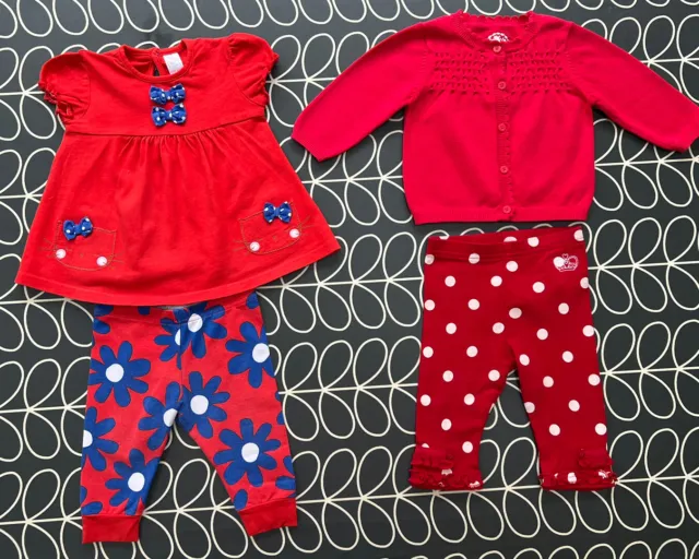 Baby Girl Next M&S Clothes Bundle 3-6 months Top Cardigan Leggings 4 Items