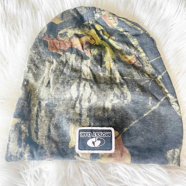 Mossy Oak Camo Blaze Orange Reversible Hunting Beanie Hat