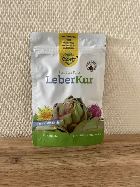 Premium Forte Leberkur von Naturhof Inhalt 60 Kapseln OVP MHD 9/26 VEGAN