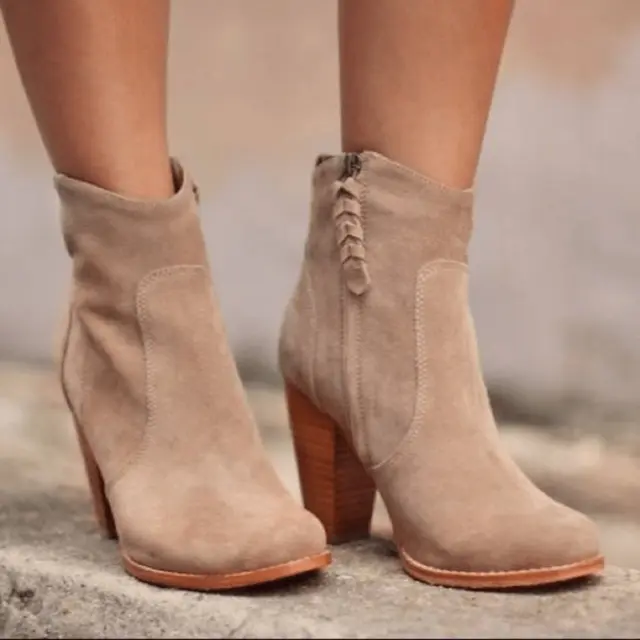 JOIE dalton suede bootie in cement tan - 38