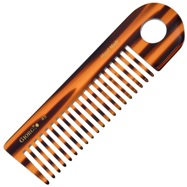 6.5" Handmade Wide Tooth Shower Detangling Comb with Hanging Hole