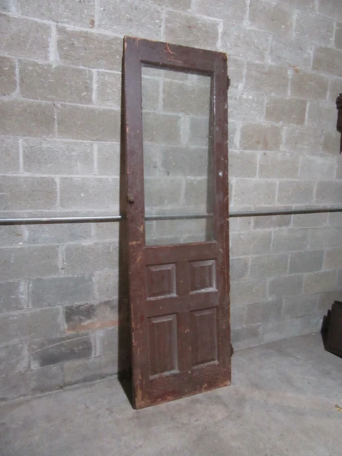 ~ Antique Pantry Door Glass Top ~ 28 X 89.5 ~ Architectural Salvage 2