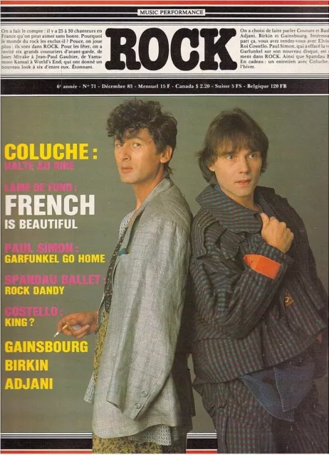 Magazine ROCK en stock n° 71 bashung charlelie couture coluche indochine trust