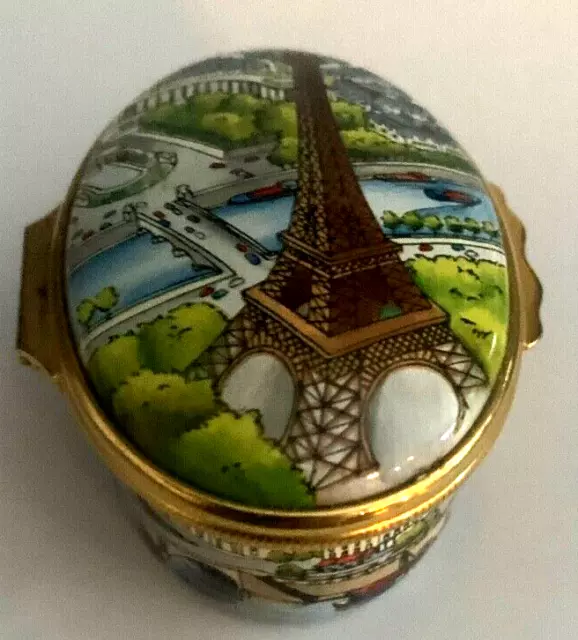 Halcyon days enameled box Eiffel Tower centennial Tiffany design 1989