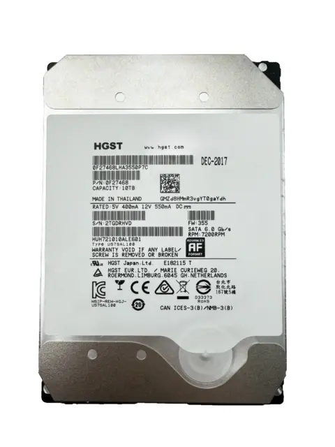 HUH721010ALE601 - Disque dur Hitachi 10 To 7,2K 6G SATA 3,5" (ALT à...