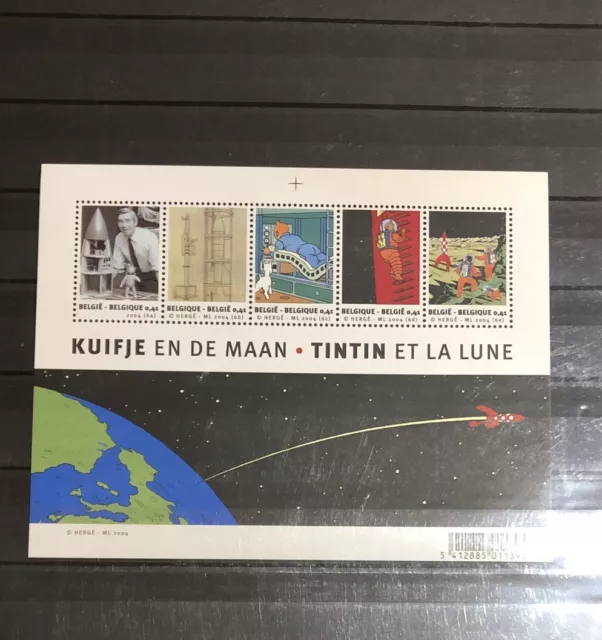 Bloc De 5 Timbres  Belge Belgique Belgie neuf Hergé Kuifje  Tintin et la Lune