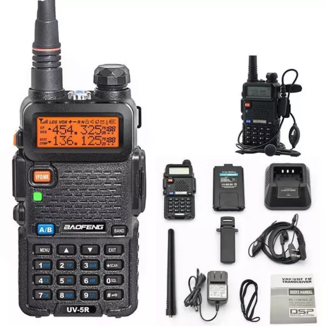 Baofeng Uv-5R Ricetrasmittente Vhf/Uhf Dual Band Radio 136-174 400-480 Mhz