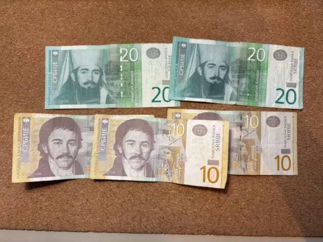 Banknoten Serbien Dinar 70 Schein 20 10