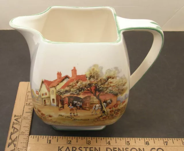 Vintage Village Blacksmith Sandland Ware Pottery Pitcher Lancaster & Sons Ltd Uk