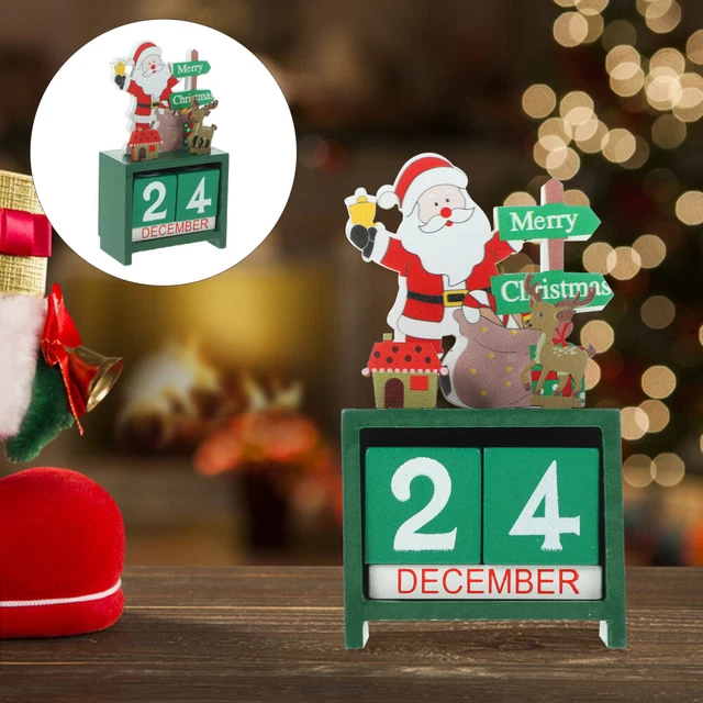Mini Albero Di Natale In Legno Calendario Avvento 2025 – Conto Alla Rovescia Con Ornamenti, Decorazione Da Tavolo