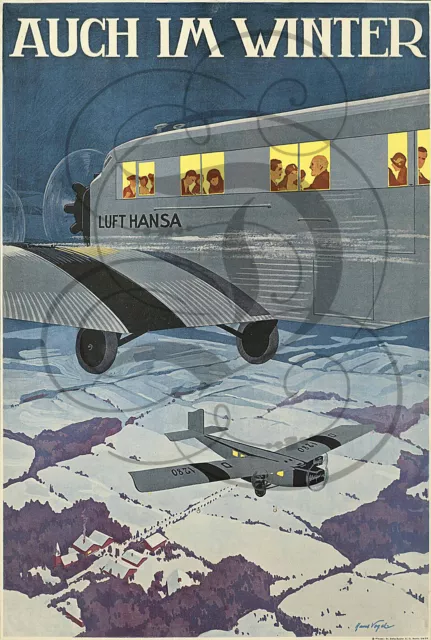 Repro Affiche Avion Auch Im Winter Papier Satine 190 Grs