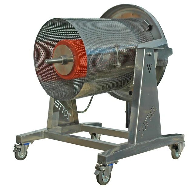 Zottel Obstpresse, Hydropresse 160 Liter aus Edelstahl kippbar/fahrbar