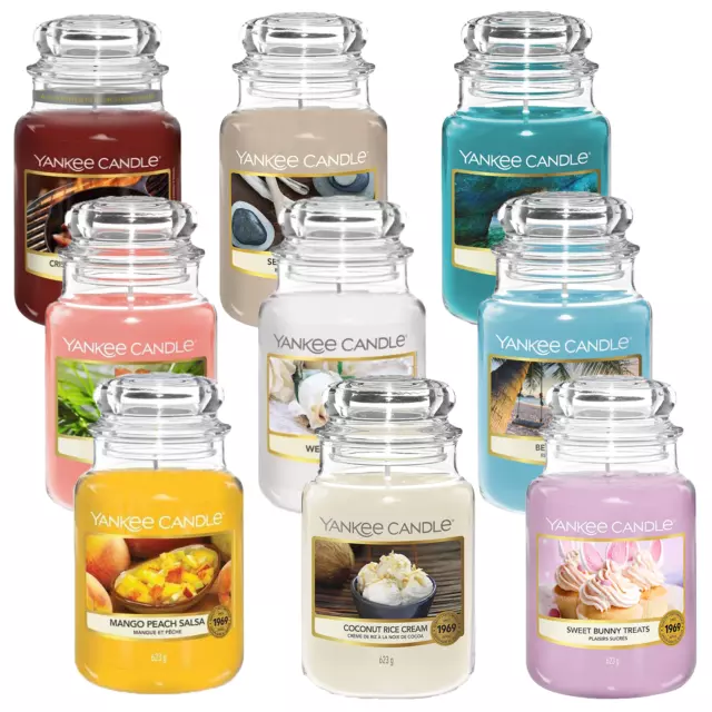 Yankee Candle Duftkerze im Glas Blumige Fuchtige oder Exotische Düfte je 623g