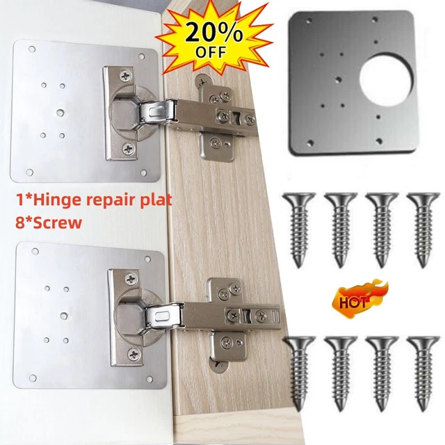 KITCHEN CUPBOARD DOOR Hinge Repair Kit Plate and Fixing Screws