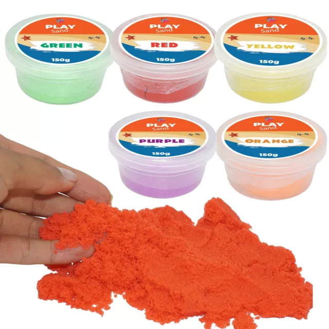 150g Play Sand Tubs-Mouldable Colored Sandpit Sand, Magic Motion Moving Sand Pit